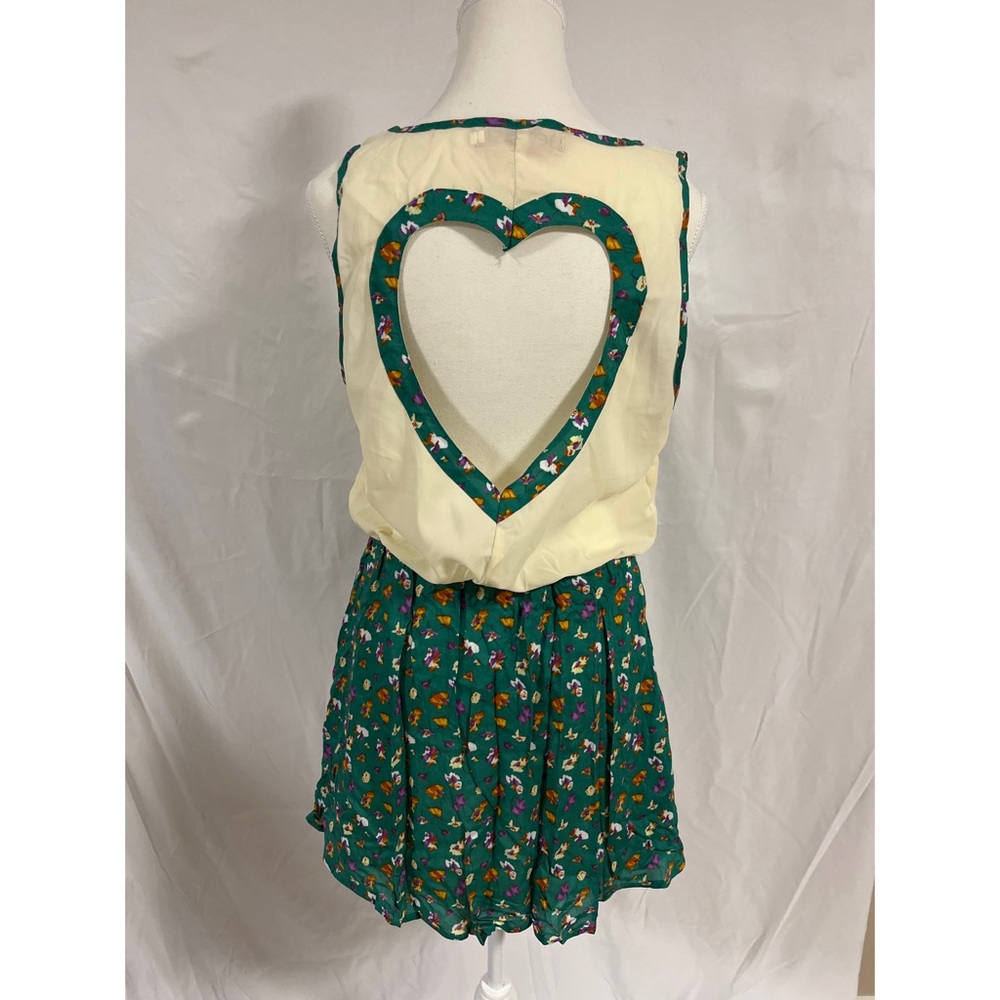 Urban Outfitters REVERSE Heart Cutout Floral Sleeveless Mini Dress size large